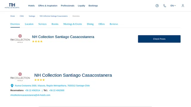 Hotel NH Collection Santiago Casacostanera